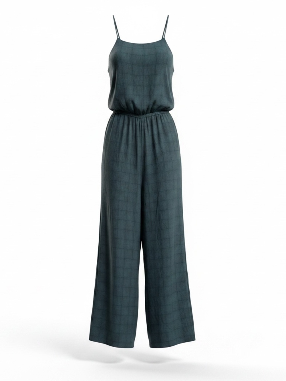 American Eagle Outfitters • Dark Teal Plaid Jumpsuit • Women’s Small